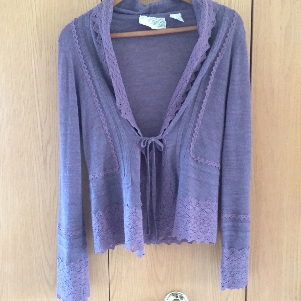 Anthropologie Sparrow Lavender Cardigan